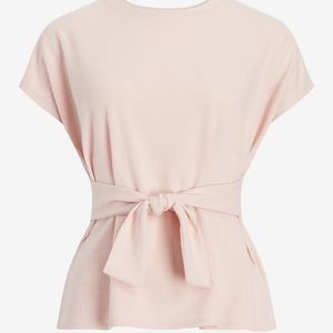EXPRESS  Tie Waist Tee, Size S, Color Pale Peony, NEW
